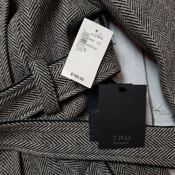 NWT - New True Karma wool blend Trench coat Large - Picture 3 of 9